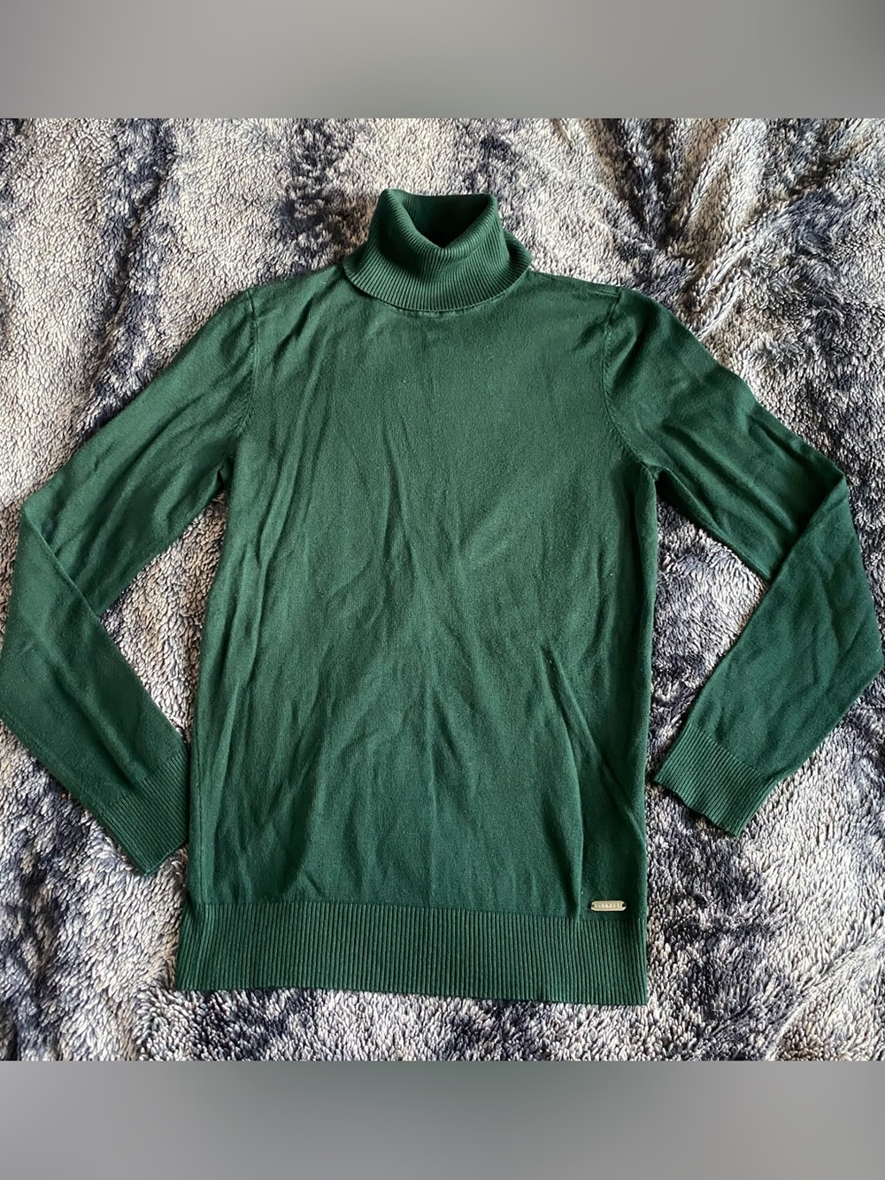 Calvin Klein Women’s Small Dark Green Long Sleeve Knit Turtleneck Sweater Top